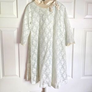 1960s Baby Blue Lace Robe Nightgown